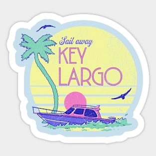 Retro 80s Yacht Rock Music Sail Away Key Largo Sticker